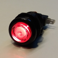BOTÓN LUMINOSO INTERMITENTE ROJO CON MARCO NEGRO