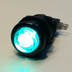 BOTÓN LUMINOSO INTERMITENTE VERDE CON MARCO NEGRO