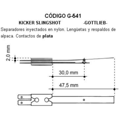 Lengüeta para Kicker Slingshot   -Gottlieb-