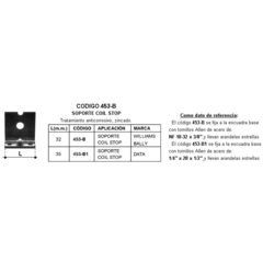 Escuadra soporte coil stop para W y  B