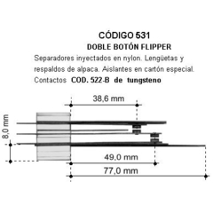 Lengüeta doble,botón flipper - tungsteno-