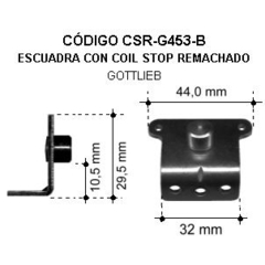 Escuadra para Gottlieb con coil stop remachado