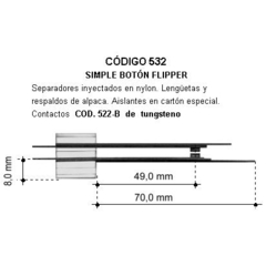 Lengüeta simple,botón flipper - tungsteno-
