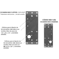 Escuadra base flipper para  Data  Izquierda