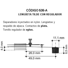Lengüeta tilde con regulador