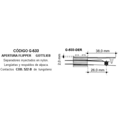 Lengüeta apertura flipp. - tung.-Gottlieb (Derecha)