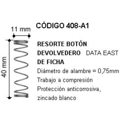Resorte botón devolvedero de ficha -Data East-