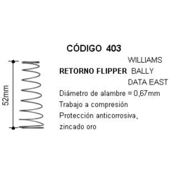 Resorte retorno flipper (cónico)