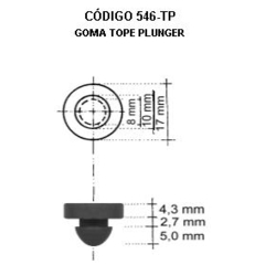 Goma tope plunger