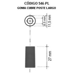 Goma cubre poste largo