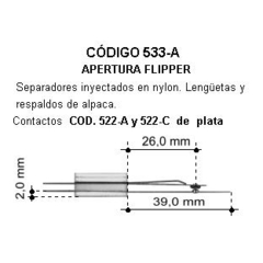 Lengüeta apertura flipper -plata-