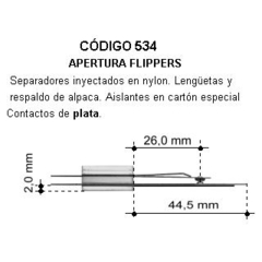 Lengüeta apertura flipper - plata-