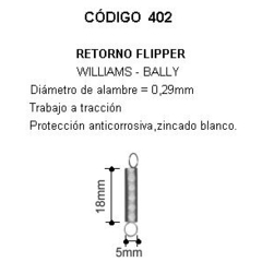 Resorte retorno flipper