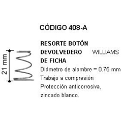 Resorte botón devolvedero de ficha -Willams-