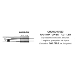 Lengüeta apertura flipp. - tung.-Gottlieb (Izquierda)