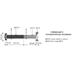 Plunger, pateador vertical ascendente corto