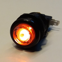 BOTÓN LUMINOSO NARANJA CON MARCO NEGRO