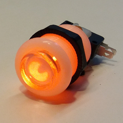 BOTÓN LUMINOSO NARANJA CON MARCO NATURAL